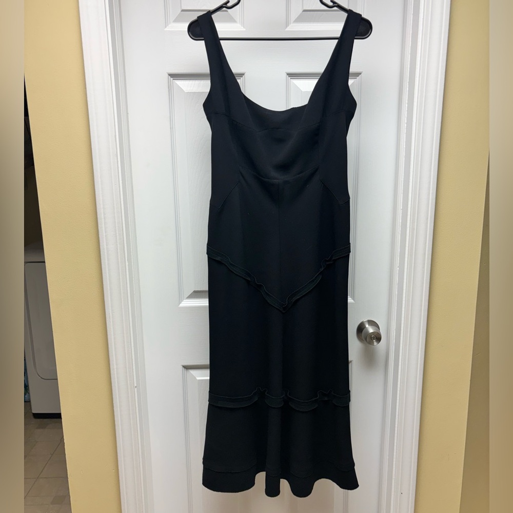 Black Sleeveless Midi Dress – No Brand/No Size Tag (See Measurements)